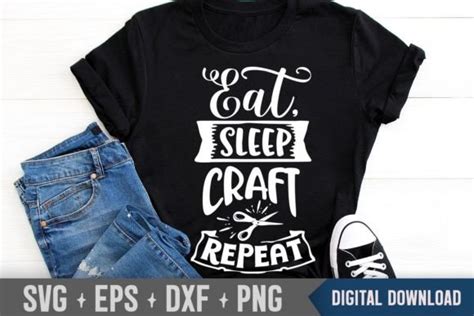 Eat Sleep Craft Repeat Svg Graphic By The Craft Kit · Creative Fabrica