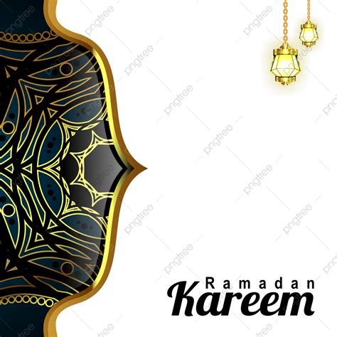 รูปแม่แบบอวยพรอิสลามพร้อมโคมไฟบน Ramadan Kareem Concepet Png เดือนรอม