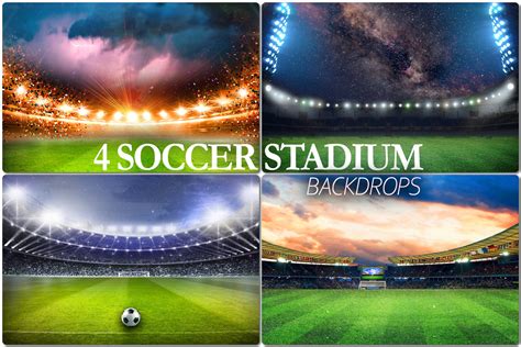 4 Football Stadium Backdrop, Soccer Goal Background, Sports - FilterGrade