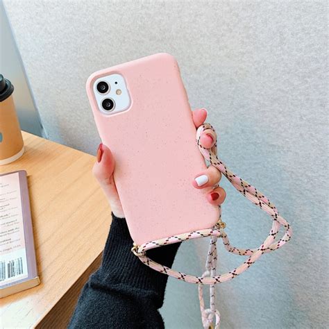 Iphone Crossbody Tpu Hoesje Met Koord Roze Iphone Goedhoesje Nl