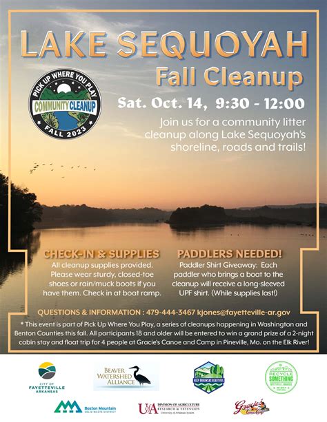 Lake Sequoyah Cleanup | Beaver Watershed Alliance