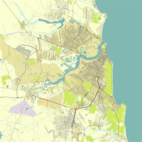 Mapa del estado de natal de río grande do norte brasil Vector Premium