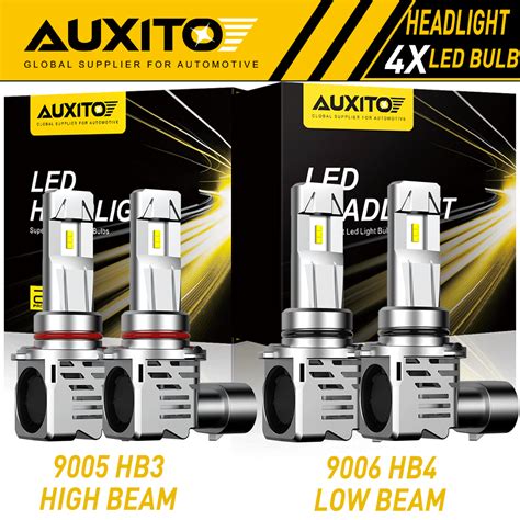 X Auxito Led Headlight Kit Lm Bulb High Low Beam K