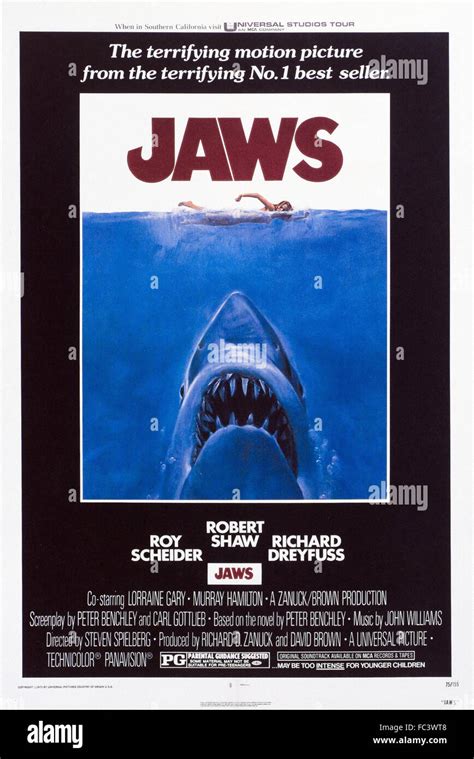 Jaws - Movie Poster - 1974 Stock Photo - Alamy