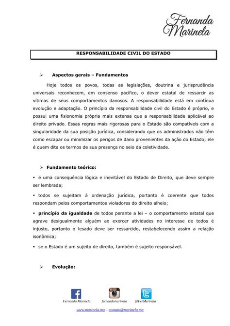 Pdf Responsabilidade Civil Do Estado Aspectos Gerais Essas Regras