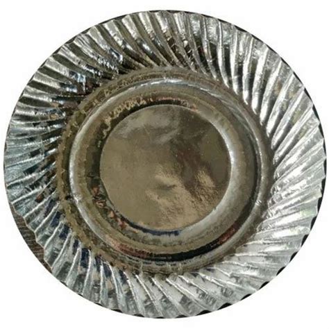 Inch Wrinkle Silver Foil Paper Plate At Rs Piece Silver Paper