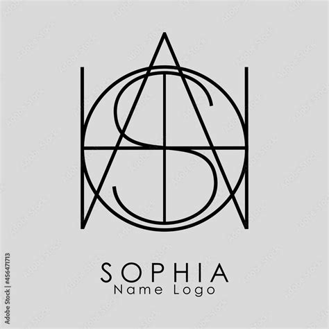 Sophia Name Logo Modern Illustration Creative Name Logo Design Stock