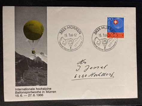 Schweiz Sonderstempel Hochalpine Ballonsportwo M Rren Kaufen