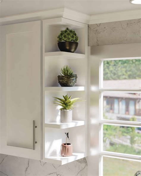 White Shaker Wall Open End Shelf Nelson Cabinetry