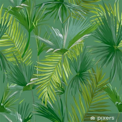 Vinilo Pixerstick Hojas De Palmera Tropical Selva Hojas Vector Floral