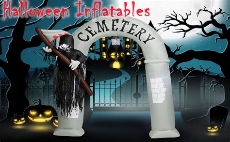 Amazon Bejoy Halloween Inflatable Grim Reaper Archway Ft Tall