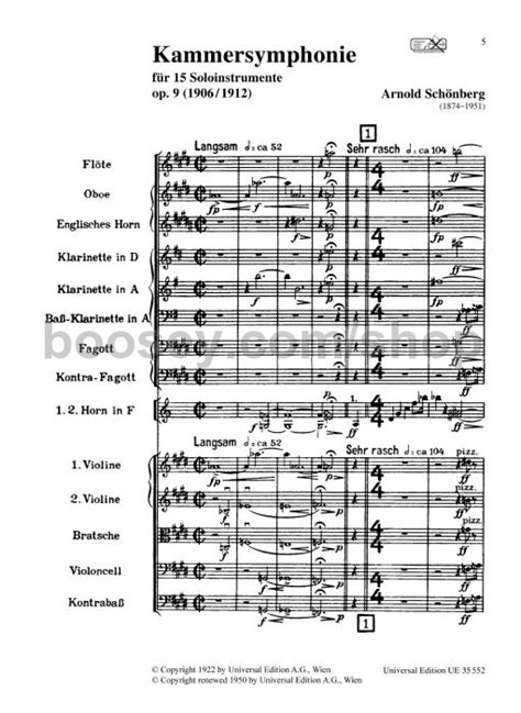 Schoenberg Arnold Chamber Symphony No Op Study Score