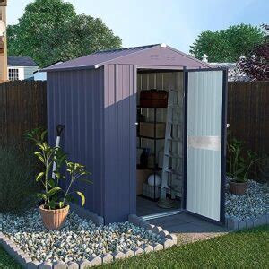 Mupater X Ft Outdoor Storage Shed Galvanized Metal Garden Tool