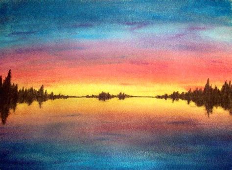 Sunset Watercolor Painting at PaintingValley.com | Explore collection ...