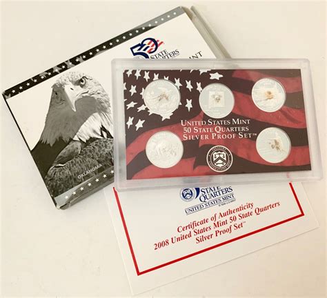 2008 U S Mint State Quarters SILVER Proof Set W COA Box P110 EBay