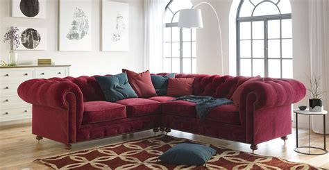 Notting Hill Velvet Chesterfield L Shaped Modular Corner Sofa Modular