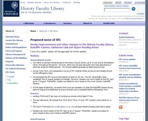 Hfl Move Update 7 6 12 New Info On Our Website Bodleian History