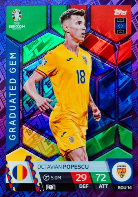 Euro Topps Match Attax Purple Graduated Gem Rou Octavian