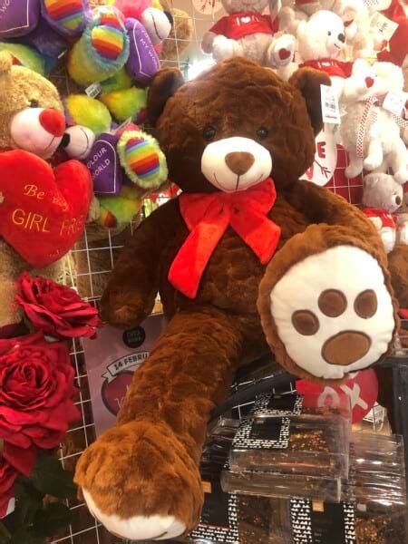 Teddy Bear Kyle Brown With Red Bow 65cm