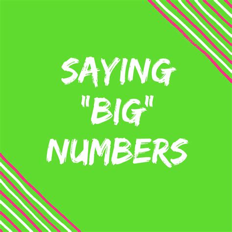 big numbers   nifty trick freebie