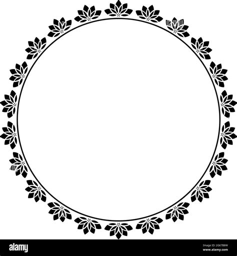 Floral round frame design concept isolated on white background - vector ...