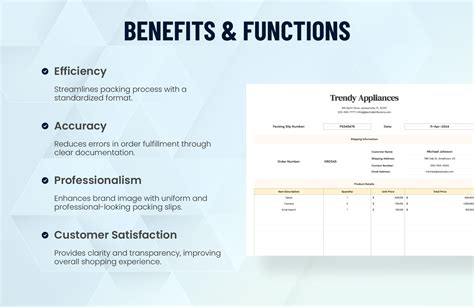 Standard Packing Slip Template in Excel, Google Sheets - Download ...