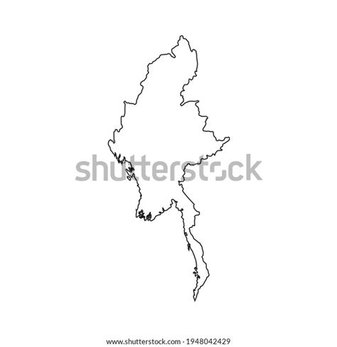 Vector Illustration Map Myanmar On White Stock Vector Royalty Free