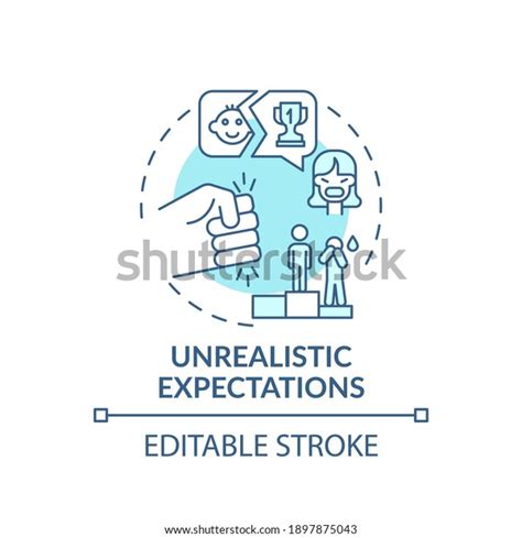 Unrealistic Expectations Turquoise Concept Icon Angry Stock Vector