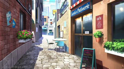 Coffee Street Visual Novel Background By Vui Huynh Anime Café