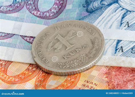 Macro Photo Of Croatian Kuna Hrk Coin Stock Image Image Of Kune