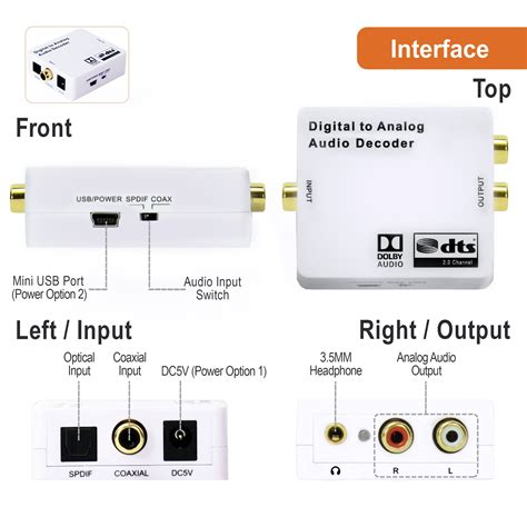 J Tech Digital Optical Spdif Toslink Coaxial Digital To Analog Audio