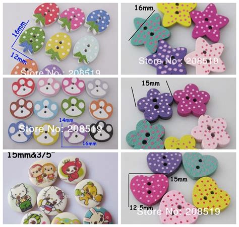 WBNVOO Novelty baby clothes buttons mix 150pcs 2 holes sewing wood button garment accessories-in ...