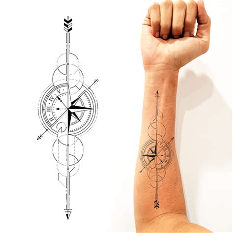 Design Geometric Arrow Compass Tattoo Tattoo Contest 99designs Arrow Compass Tattoo