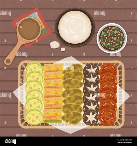 famous Korean food, Jeon Korean pancake Stock Photo - Alamy