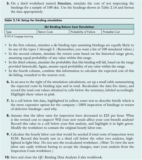 Open The Workbook Named Binding Xlsx Located In Chegg