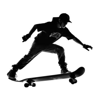 Silhouette Of A Skateboarder Player Skateboard Skateboard Sport