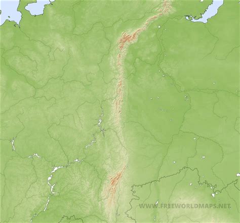 Ural Mountains map