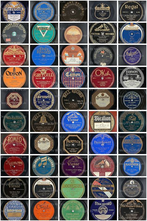 Vintage Vinyl Record Label Clipart Printable Vintage Music Instant ...