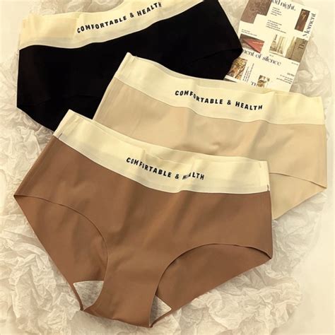 ECMLN Seamless Ice Silk Women S Panties Naked Feeling Solid Color Underpants Antibacterial