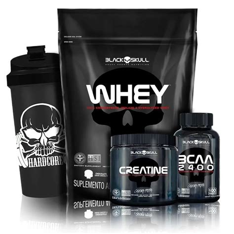 Kit Combo Whey Protein 900g Refil Creatina 150g Bcaa 2400 100 Caps