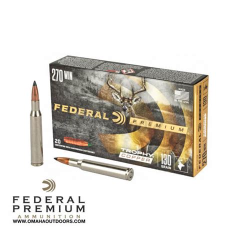 Federal Premium 270 Winchester 130 Grain Trophy Copper Ammo 20 Round