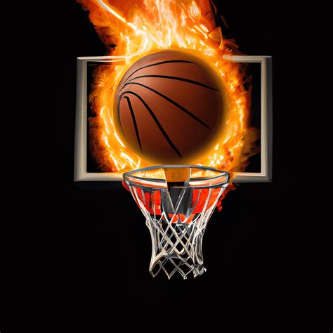 Basketball Hoop With Ball On Fire · Creative Fabrica