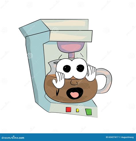 Scared Coffee Maker Cartoon Stock Illustration Illustration Of Object