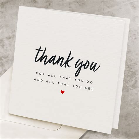 Cute Thank You Card Appreciation Card For Wife For Husband Etsy