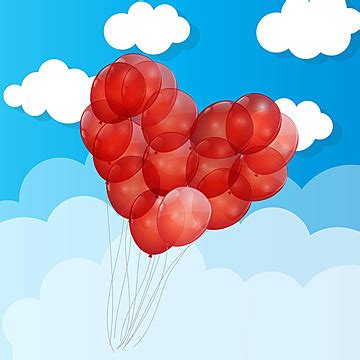 Balloonheart Vector Illustration Background Romance Cartoon