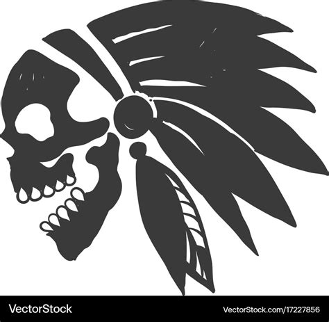 Tattoo Indian Skull Royalty Free Vector Image Vectorstock