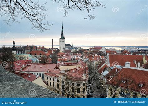 Panorama Of The Medieval Old Town And View Of The Church Of St