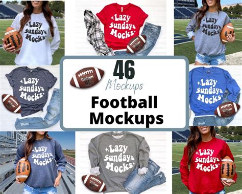 Mockup Football Bundle Football Shirt Mockups Bella 3001 Gildan 18000 ...