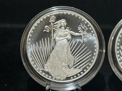 Silvertowne 1 Oz 999 Fine Silver Rounds Lot Of 3 St Gaudens Design