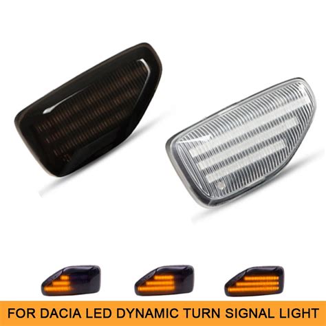 2Pcs Dynamic Amber LED Side Turn Signal Blinker Light For Dacia Logan